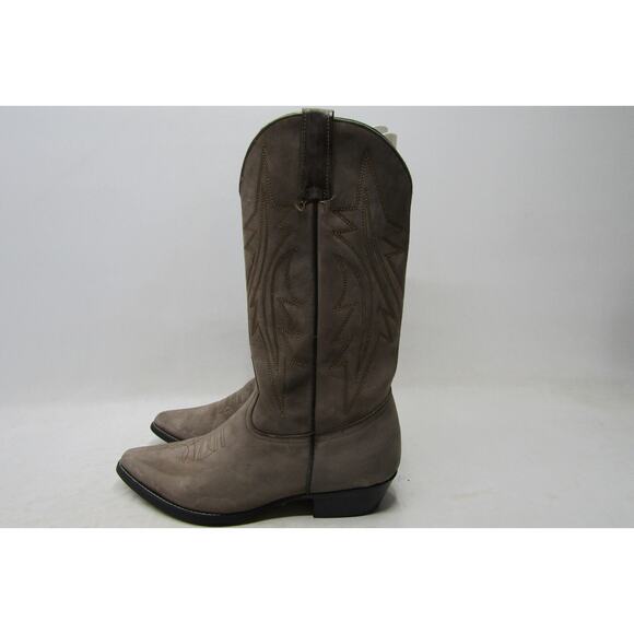 Bonanza Mens Size 9.5 D Gray Brown Soft Leather Western Cowboy Boots main image 7